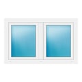 Zweiflügeliges Fenster 130x81 cm Weiß