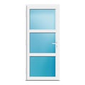 Nebeneingangstür 90x200 cm Anthrazitgrau genarbt 3-teilig Glas