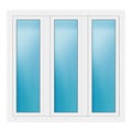 Dreiflügeliges Fenster 152x144 cm Weiß
