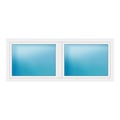 Zweiflügeliges Fenster 228x92 cm Weiß