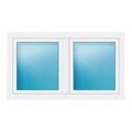 Zweiflügeliges Fenster 148x85 cm Weiß