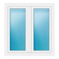 Zweiflügeliges Fenster 114x120 cm Weiß