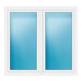 Zweiflügeliges Fenster 154x145 cm Weiß