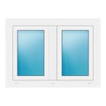 Zweiflügeliges Fenster 100x73 cm Weiß