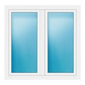 Zweiflügeliges Fenster 135x132 cm Weiß