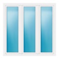 Dreiflügeliges Fenster 180x180 cm Weiß