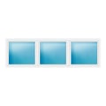Dreiflügeliges Fenster 350x108 cm Weiß