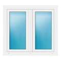 Zweiflügeliges Fenster 109x100 cm Weiß