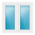 Zweiflügeliges Fenster 107x107 cm Weiß