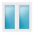 Zweiflügeliges Fenster 122x120 cm Weiß