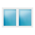 Zweiflügeliges Fenster 207x134 cm Weiß
