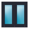 Zweiflügeliges Fenster 100x98,5 cm Anthrazit genarbt