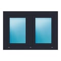 Zweiflügeliges Fenster 108x76 cm Anthrazit genarbt