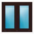 Zweiflügeliges Fenster 110x108 cm Braun genarbt