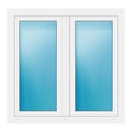 Zweiflügeliges Fenster 118x115 cm Weiß