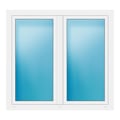 Zweiflügeliges Fenster 146x136 cm Weiß