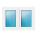 Zweiflügeliges Fenster 114x81,5 cm Weiß
