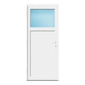 Nebeneingangstür 87x205 cm Weiß 1/3 Glas