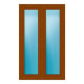 Zweiflügeliges Fenster 110x180 cm Golden Oak genarbt