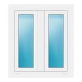 Zweiflügeliges Fenster 80x90 cm Weiß