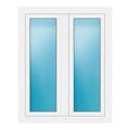 Zweiflügeliges Fenster 100,5x125 cm Weiß