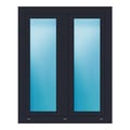 Zweiflügeliges Fenster 100,5x125 cm Anthrazit genarbt