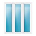 Dreiflügeliges Fenster 156x176 cm Weiß