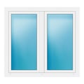 Zweiflügeliges Fenster 136x126 cm Weiß