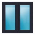 Zweiflügeliges Fenster 118,6x120,5 cm Anthrazit genarbt