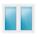 Zweiflügeliges Fenster 135x120 cm Weiß