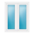Zweiflügeliges Fenster 100,1x123 cm Weiß