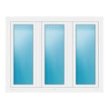 Dreiflügeliges Fenster 152x118 cm Weiß