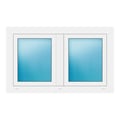 Zweiflügeliges Fenster 117x72 cm Weiß