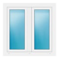 Zweiflügeliges Fenster 101x101 cm Weiß