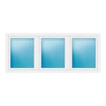 Dreiflügeliges Fenster 234x98 cm Weiß