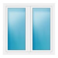 Zweiflügeliges Fenster 136x135 cm Weiß