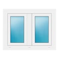 Zweiflügeliges Fenster 90x70 cm Weiß