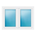 Zweiflügeliges Fenster 130x95 cm Weiß