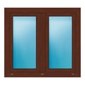 Zweiflügeliges Fenster 112x102 cm Nussbaum genarbt