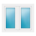 Zweiflügeliges Fenster 100x88,5 cm Weiß