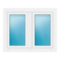 Zweiflügeliges Fenster 104x85 cm Weiß