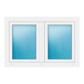 Zweiflügeliges Fenster 118x79 cm Weiß