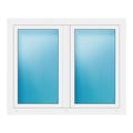 Zweiflügeliges Fenster 136x110 cm Weiß