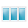 Dreiflügeliges Fenster 216x132 cm Weiß