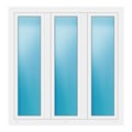 Dreiflügeliges Fenster 150x154 cm Weiß