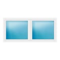 Zweiflügeliges Fenster 224x102 cm Weiß