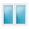 Zweiflügeliges Fenster 139,5x124 cm Weiß