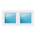 Zweiflügeliges Fenster 140x70 cm Weiß