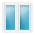 Zweiflügeliges Fenster 106x108 cm Weiß