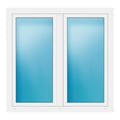 Zweiflügeliges Fenster 138x134 cm Weiß